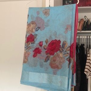 Sky blue linen saree